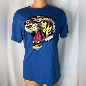 Blue Graphic Ed hardy Tiger Print T‑Shirt